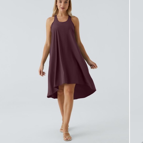 HALARA Dresses & Skirts - NEW Breezeful Racerback Side Pocket High Low Flowy Midi Quick Dry Casual Dress